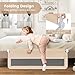 HONEY JOY Bed Rail for Toddlers, 59-in Extra Long, Portable Safety Guardrail w/Double Safety Child Lock, Foldable Baby Bed Rail Guard, Fit King & Queen Full Twin Size Bed Mattress (2 Pack, Beige)