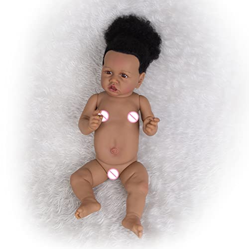 Eroolu Reborn Newborn Baby Dolls With Soft Body, African American Lovely Realistic Full Body Baby Girl Doll, Black Baby Dolls 22.8 Inch Best Birthday Gift Set With Clothes For Your Baby Girl… #TOP2