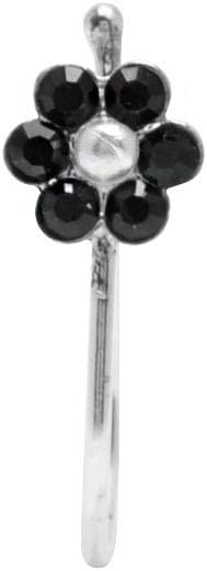 abhooshan92.5 Sterling Silver Light Weighted Clip On Faux Nose Pin CZ Stones Nose Pin without Piercing for Girls and Women | With Certificate of Authenticity