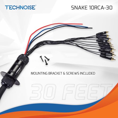 Image of PRV AUDIO Snake 10RCA-30 Car Audio 30 Ft Medusa Cable 10 RCA Channels + 3 Power