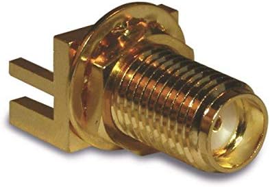 132289, RF Adapter - SMA End Launch Jack for 0.062 inch PCB - 50 Ohm - Bulkhead - Round Post Contact (5 Items)