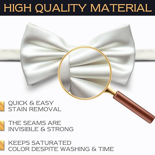 Image of Adam Young Men's Bow Ties Pre-Tied Style Formal Satin Classic Bowtie for Tuxedo Faux Silk
