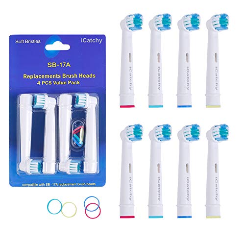 VAK® Electric Toothbrush Heads Replacement Compatible with Braun Oral-B Precision Clean/Flexisoft Toothbrush (SB-17 A) (8)