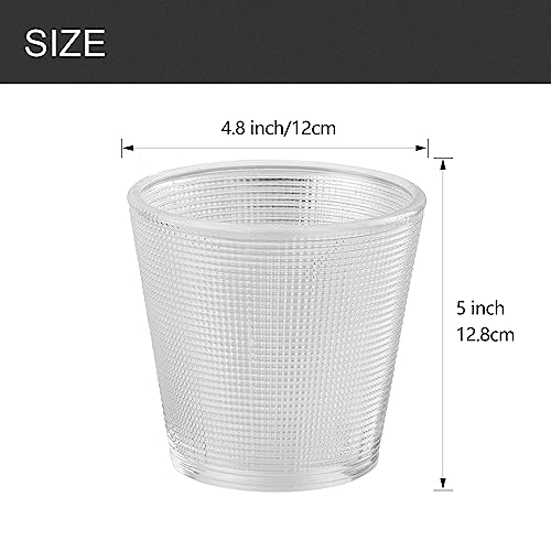 Image of Plaid Clear Glass Shade, Lampshade with 1-5 /8 inch Fitter, Cone Replacement Shade for Pendant Light, Wall Sconce, Vanity Light, Table Lamp, 3 Pack