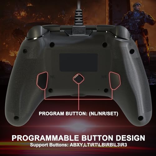 Image of Wired Controller for Xbox One, Support RGB LED, Turbo, Programmable Button, 3.5mm Jack, Gamepad Compatible with Xbox Series X|S, Xbox One S|X, and PC