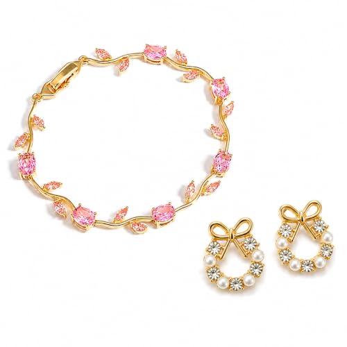 Image of Trending Tulip Bracelet for Women Stylish | Silver and Gold Toned Crystal Floral Tulip Bracelet for Girls & Women | Rapunzel Inspired | Romantic Gift Jewellery