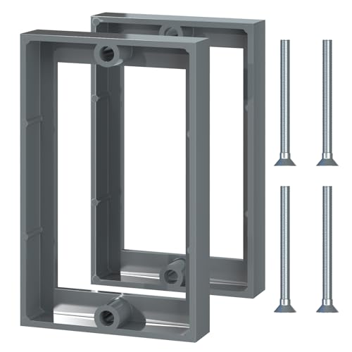 XIUTE 2 Pack Gray ABS Material Single Gang Outlet Box Extender Outlet Box Extender 1/2 Inch for Electrical Box and Electrical Outlet Switches Include 4 Screws for Easy Installation.