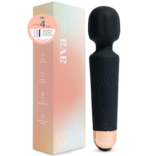 Ava Vibrator Sex Toys Battery Life 4 Hours | Water Resistant Body Safe Silicone | Clitoral Vibrators Couples Sex Toy with Multi Patterns & speeds Vibrator for Women - Black