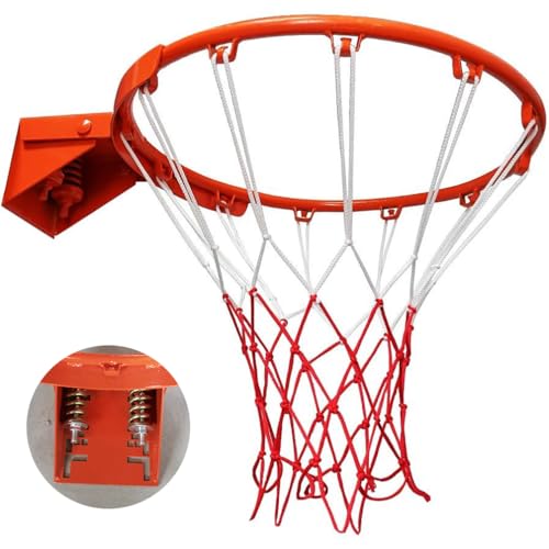 Luwint 18" Breakaway Basketball Rim and Net - Regulation Replacement Rim for Garage, Indoor & Outdoor Hoop - Fits 5x5, 5x4.5, 5x4, 5x3.5, 5x3, 4x3 in Bolt Pattern