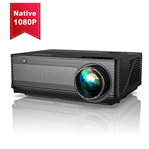 Vidéoprojecteur, YABER 5500 Lumens Video Projecteur Full HD 1080P (1920 x 1080) Retroprojecteur avec Haut-parleurs Stéréo HiFi, Projecteur LED Compatible VGA HDMI AV USB pour Home Cinéma