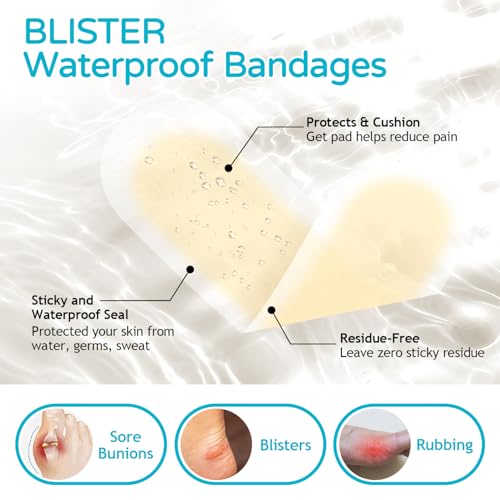 Image of Ball of Foot Cushions for Women 2 Pairs | 4ct Gel Blister Bandages for Feet, Blister Cushion for Heel, Toe, No Slip Metatarsal Pads for Reduce Heel, Toe & Foot Pain, Clear