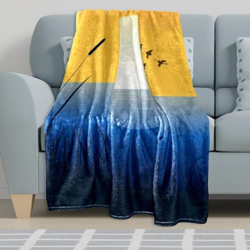 Couverture polaire coucher de soleil plaid microfibre doux