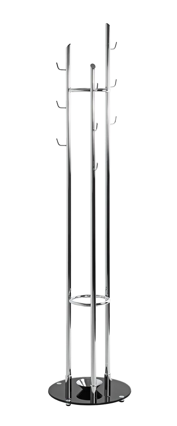 Appendiabiti HAKU Moderno - Cromo E Nero, Base In Marmo, Ø38cm, Portaombrelli - Foto 12