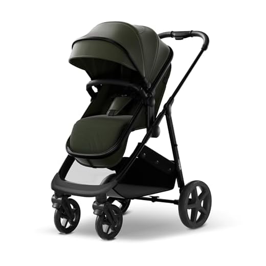 Mompush Wiz 2 in 1 Baby Stroller with Infant Pramette Mode, One Hand Fold Convertible Newborn to Toddler Stroller with Reversible Seat and Large UPF 50+ Canopy