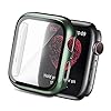 Yolovie kompatibel für Apple Watch Gehäuse Displayschutzfolie aus gehärtetem Glas 38mm, Serie 3/2/1 Slim Cover Stoßstange Vollschutz für iwatch (38mm Grün)