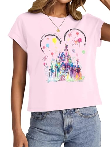 Image of Magical Shirt for Women Magic Kingdom Castle Tshirt Princess Shirts | Women Magical Shirts Castle Princess Graphic Tshirt Magic Kingdom Shirt Family Vacation Tee Casual Holiday Top