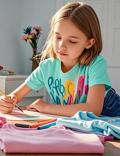 KEREDA 4 Pack Girls Short Sleeve Shirts Cotton T-Shirts Summer Basic Tees Tops Clothes for Kids - Image 4