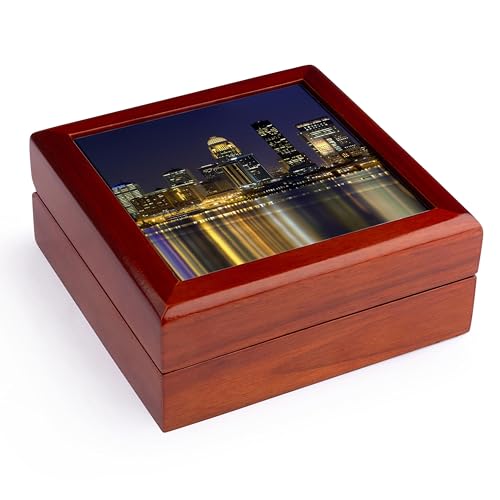 3dRose Louisville skyline with KFC Yum Center, Kentucky - US18 AJE0486 - Adam Jones, Jewelry Box jb-90410-1