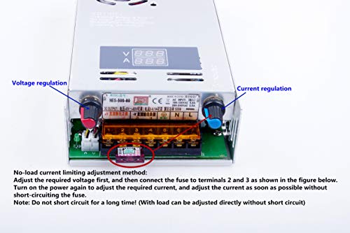 Adjustable DC Power Voltage Converter AC 110V - 220V to DC 0-80V 0-6.5A Module Switching Power Supply Digital Display 500W Voltage Regulator Built in Cooling Fan(0-80V 0-6.5A)4