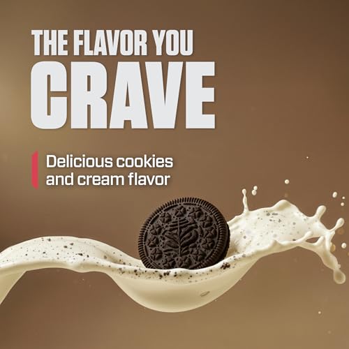 Image of Dymatize Elite 100% Whey Protein Powder, Cookies & Cream, 25g of Protein, 5.5g BCAAs, Less Than 140 Cal., Gluten Free, 3g Carb, 2g Sugar, 3g Fat (25 Servings)