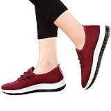 Damen Sneaker Weiss Soft Foam Sommer Leicht Mit Schnürsenkel Turnschuhe Mesh Running Atmungsaktiv Frauen Laufschuhe Fitnessschuhe Luftkissen Bequem Outdoor rutschfest Sportschuhe