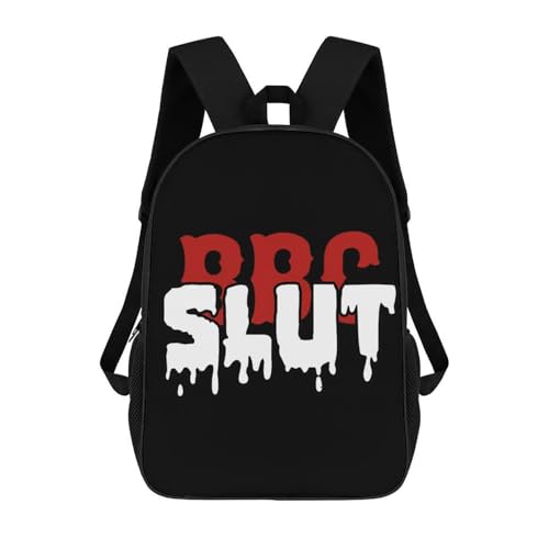 BBC Slut Classic 17 Inch Backpack Travel Daypack Casual Shoulder Bag with Adjustable Strap for Men Women