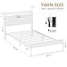 Elephance Twin Bed Frames with Charging Station and Storage Headboard, No Box Spring Needed, Noise Free, Easy Assembly