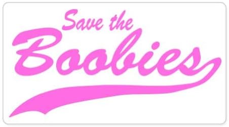 Save the Boobies Pink Breast Cancer Support Car Sticker Decal Phone Small 3"