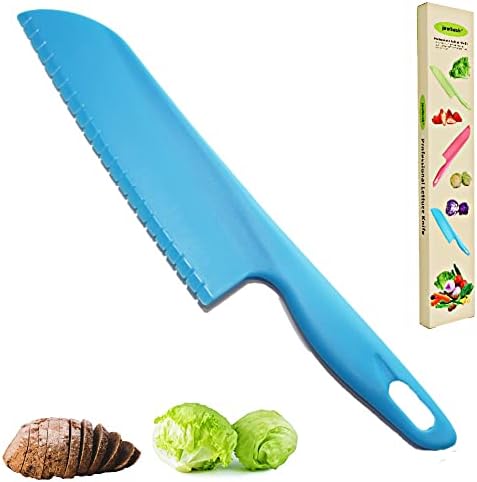 jawbush Professional Lettuce Knife to Prevent Browning, 11" Plastic Serrated Knife for Veggies, Fruit, Bread, Cake, Salad, No BPA Chef Knife for Cooking and Cutting - Safe & Durable Nylon Knife Set