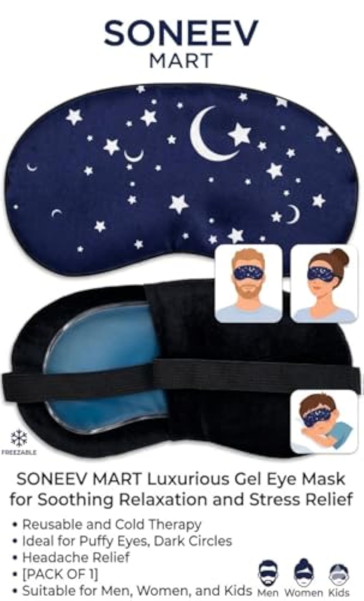 Ultra Soft Cotton Sleep Eye Mask, Comfortable Night Blindfold