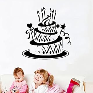 Naklejki ścienne naklejka tort urodzinowy tapety sztuka winylowa do dekoracji wnętrz kuchnia jedzenie 106x106 cm)