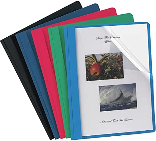 Oxford Clear Front Report Covers, Assorted Colors, Letter Size, 25 per Box (55813EE)