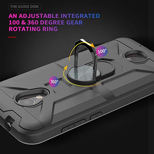 Ymhxcy Coolpad Legacy S Case With Hd Screen Protector 360 Degree Rotating Ring Kickstand Holder Dual Layers Of Shockproof Phone Case For Coolpad Legacy S-Zs Black #TOP4