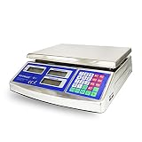 bilancia elettronica usata Bilancia digitale professionale con display digitale e controllo dei prezzi, piano pesa merce in acciaio inox.