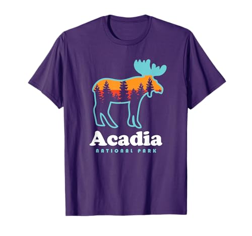 Acadia National Park Maine Moose Hiking Camping T-Shirt