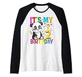 panda birthday girl 2th ho 2 anni carino panda birthday maglia con maniche raglan