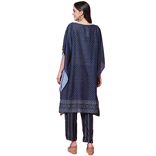 Image of BIBA Women Polyester Straight Printed Suit Set