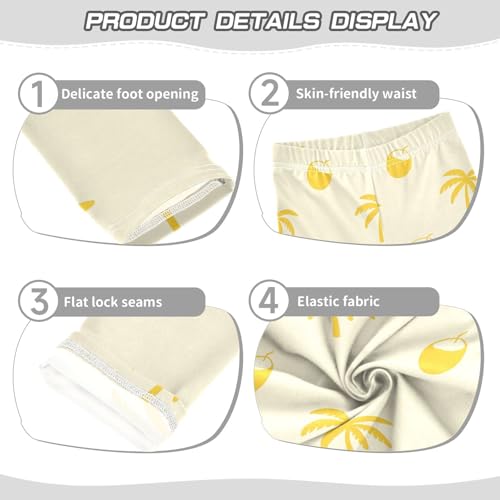 Girls' Leggings Palm Tree Coconut Yellow Kids Yoga Tights Pants 1 Pack 23023463
