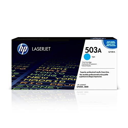 HP 503A Cyan Toner Cartridge | Works with HP Color LaserJet 3800, CP3505 Series | Q7581A
