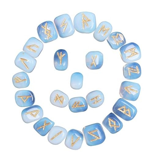 Crocon Opalite Rune Stones Set - 25 Pcs