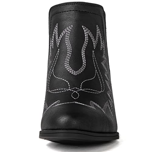 Globalwin Women's Black Pull On Ankle Boots The Western Cowboy Cowgirl Boots 9.5M #TOP3