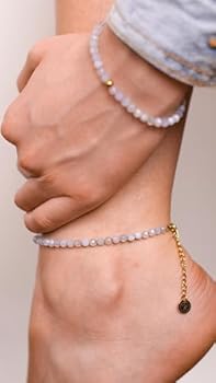 Bijoux goudkleurige enkelbandje hart met parel voor dames | -NL