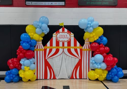 Image of Carnival Circus Balloons Arch Kit - 152Pcs Red Yellow Blue and Star Foil Balloons Different Size Balloon Garland Kit for Birthday Anniversary Baby Shower Carnival Circus Theme Party Decorations
