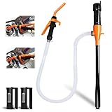 Portable Fuel Transfer Pump Battery Operated Electric Siphon Pump for Gasoline, Fuel, Diesel, Water Transfer 2.4 GPM, Gas Can Pump with Flow Control Nozzle, Orange