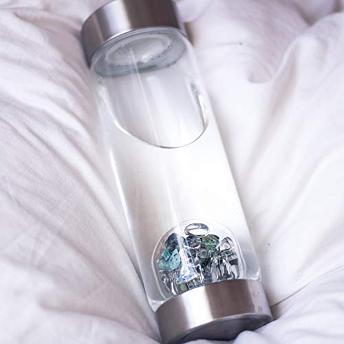 VitaJuwel ViA VITALITY | Crystal Water Bottle with Emerald & Clear Quartz - Regeneration, Rejuvenation & Renewal - Image 7