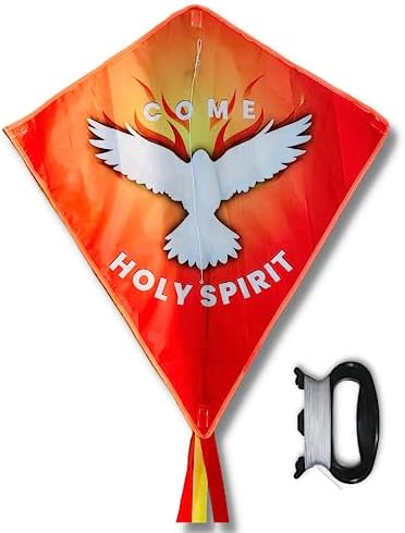 Spiritus Toys Christian Kite for Kids & Adults, Diamond Style Easy to Fly Kite, Easy to Assemble, Great Kite for Beginner, Gift for Easter or Pentecost (Come Holy Spirit)
