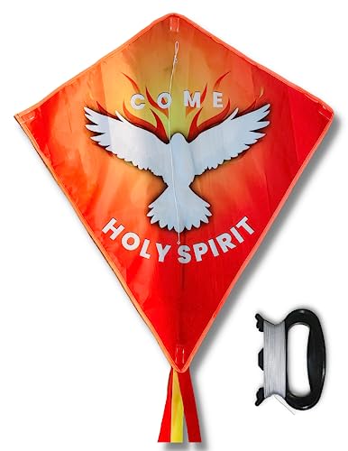 Spiritus Toys Christian Kite For Kids & Adults, Diamond Style Easy To Fly Kite, Easy To Assemble, Great Kite For Beginner, Gift For Easter Or Pentecost (Come Holy Spirit) #TOP27