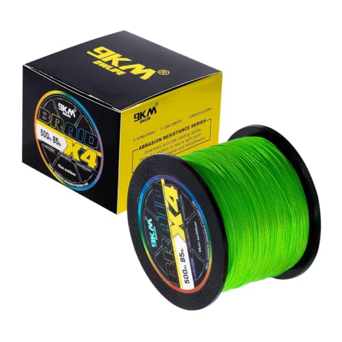 Image of 9KM DWLIFE Braided Fishing Line 8LB-120LB Dyneema Fishing Line, Zero Stretch & Anti-Bite Coating for Freshwater /Saltwater Fishing 4 /8 Strands