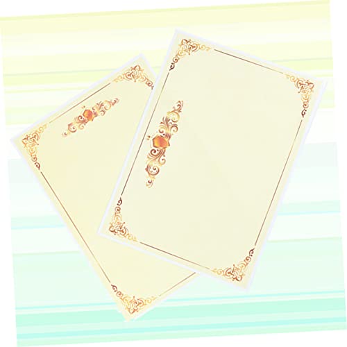 Nusitou 100 Pcs Printable Certificate Paper Blank Certificate Paper Gold Certificate Paper A4 Certificate Paper Certificate Paper For School Gold Border Certificate Paper A4 Thicken #TOP5