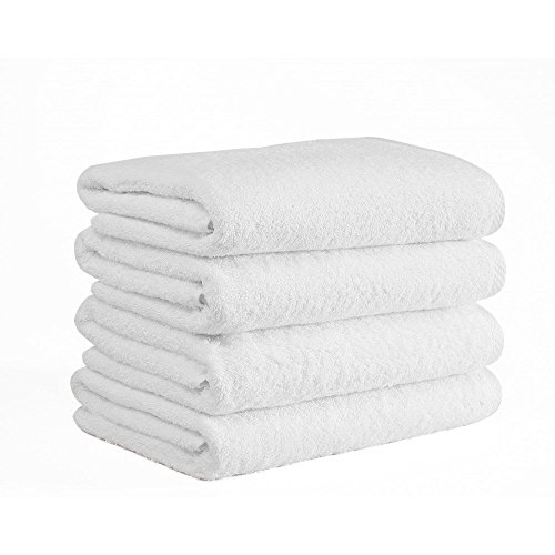 Extra Large Oversized Bath Towels-100% Cotton Turkish Towels for Hotel and Spa, Maximum Softness and Absorbency Bath Sheet, 39 Ounces (Large 40 by 87 Inch), Pack of 4, White